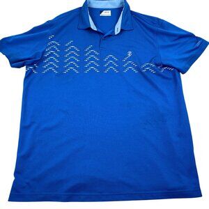 Izod Golf Mens Polo Shirt XL Blue With Patterned Design